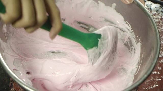 Final stage of making slime out of glue