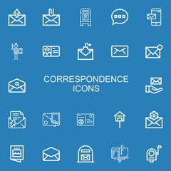 Editable 22 correspondence icons for web and mobile