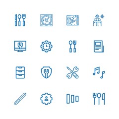 Editable 16 setting icons for web and mobile
