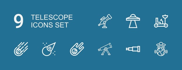 Editable 9 telescope icons for web and mobile