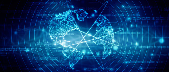 2d illustration world map abstract background