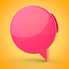 Speech bubble isolated on yellow background.