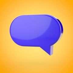 Speech bubble isolated on yellow background.