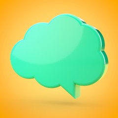 Speech bubble isolated on yellow background.