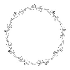 Cute and simple floral wreath vector isolated