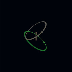 K letter logo initial orbit design science