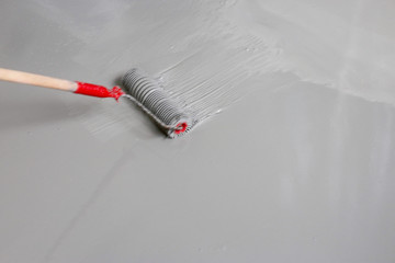 Fill screed floor repair and furnish, shallow dof