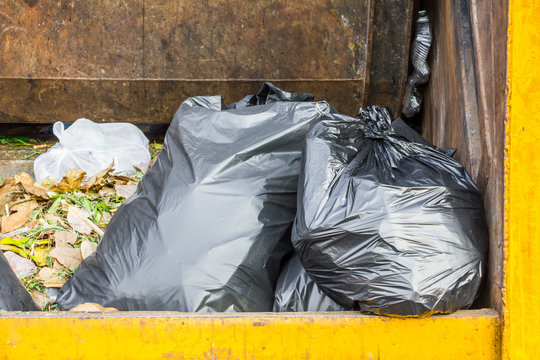 Garbage on garbage truck to prepare transportation to garbage yard