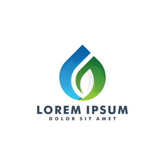 Nature water drop logo design vector illustration