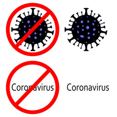 Stop coronavirus. Coronavirus outbreak. Coronavirus danger. Novel coronavirus (2019-nCoV), Abstract virus strain model. Vector illustration.