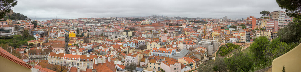 Naklejka na ściany i meble Panorama of Lisboa, Portugal