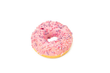 Donut in sprinkles isolated on white background