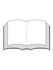 open book on white background