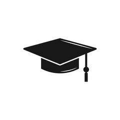 Square academic cap, Simple graduate cap silhouette icon