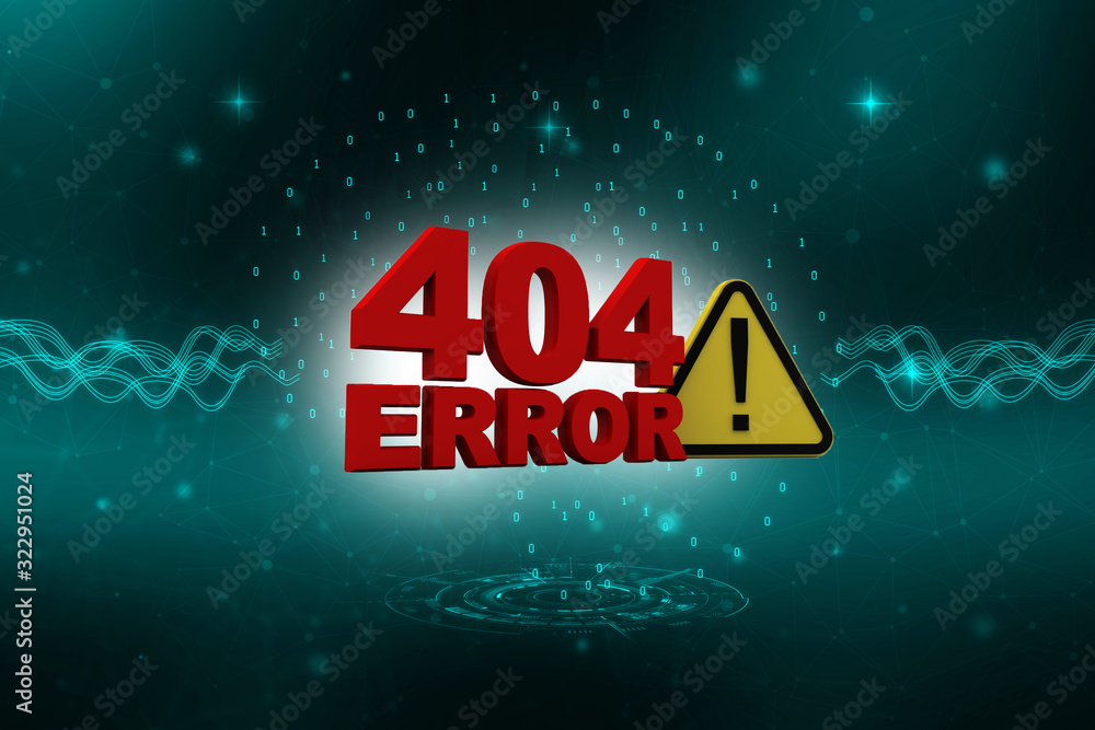 Poster 3d rendering 404 error compliant