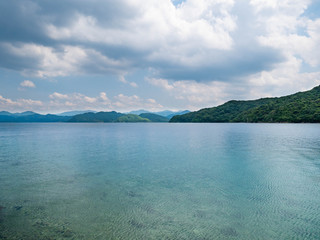 Blue sky and sea in Yamaguchi prefecture, JAPAN.