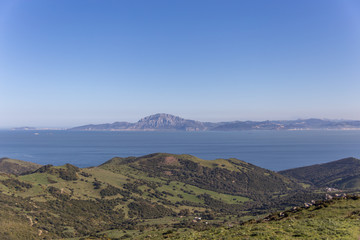 Beautiful view of the strait of Gibraltar from Spain