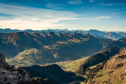 Alpenpanorama vom S&auml;ntis aus fotografiert
