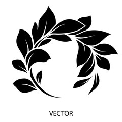 Fototapeta premium leaf silhouette on a white background, vector illustration