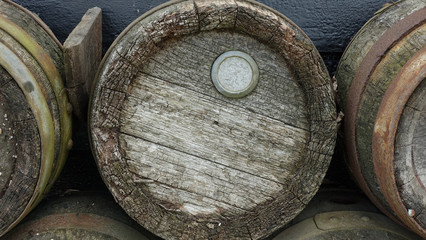 Old wooden barrel