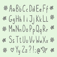 Hand drawn thin font