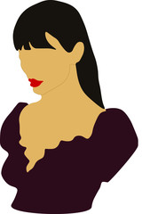 Woman's Collage Sketch Portrait. Abstract Contemporary Art Scandinavian Style. Clipart. Abstract contemporary trendy woman. Vector illustration for interior, print, card, wallpaper, decor. Feminism.