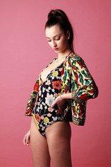 Young, beautiful and sexy girl posing in a swimsuit.