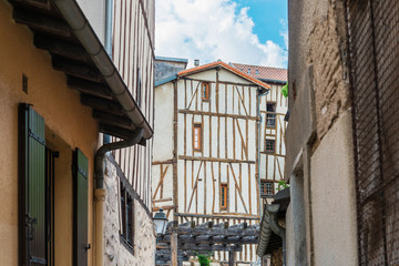 Fototapeta na wymiar LIMOGES, FRANCE - May 8, 2018 : Antique building view in Old Town Limoges, France