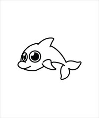dolphin line icon,vector best flat line icon.