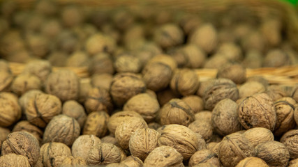 walnut on a shelf in a store