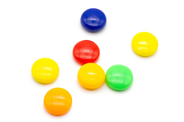 colorful plastic balls isolated on white background