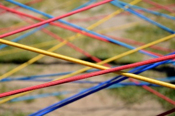 abstract colorful background of elastic ropes