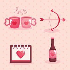 set of icons for happy valentines day vector illustration design