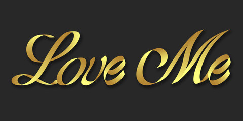 love me hand drawn lettering phrase illustration
