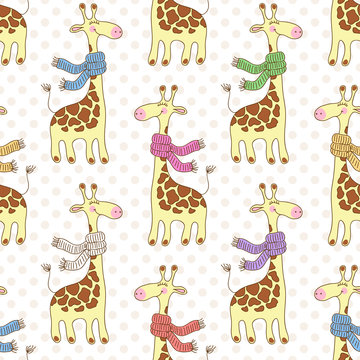 Seamless giraffes pattern
