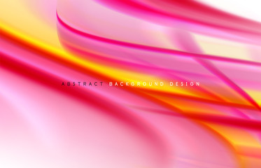 Abstract background - fluid color gradient waves, with dynamic motion line effect. Vector Illustration For Wallpaper, Banner, Background, Card, Book Illustration, landing page