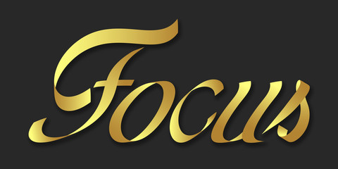focus hand drawn lettering phrase illustration