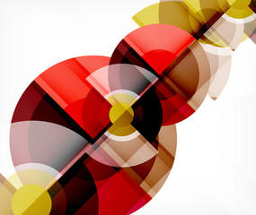 Obraz premium Abstract background, circle and triangle design round shapes overlapping. Geometric trendy template. Vector Illustration For Wallpaper, Banner, Background, Card, Book Illustration, landing page