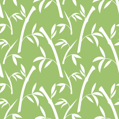Decorative seamless pattern with bamboo branches and leaves