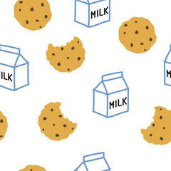 pattern with cookies and milk