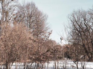 Gmund am Tegernsee in Upper Bavaria (Oberbayern) with view of St Aegidius Church and bell tower