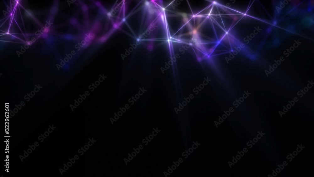 Poster purple transforming structure on a black background. seamless loop.