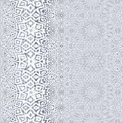 Kaleidoscope intricate stylized parametric fade ethnic tribal fantasy detailed symmetric illusion graphic design. Seamless repeat raster jpg pattern swatch. Great for scart print.
