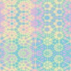 Kaleidoscope intricate stylized parametric fade ethnic tribal fantasy detailed symmetric illusion graphic design. Seamless repeat raster jpg pattern swatch. Great for scart print.