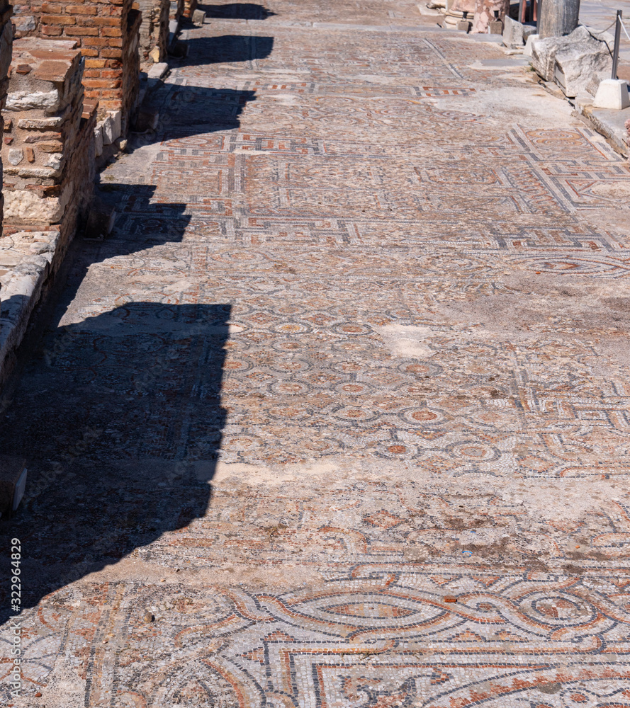 Wall mural statues and ancient roman ruins of ephesus, izmir, turkey