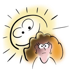  Sun and woman with red hair