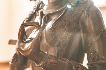 Green Tara. Buddha statue. Buddhism symbol of religion, peace and spirituality. - obrazy, fototapety, plakaty