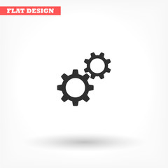 Gears vector icon , lorem ipsum Flat design
