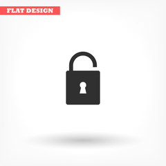 Lock vector icon , lorem ipsum Flat design