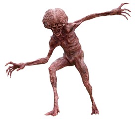 Mutant monster isolated on white background 3d illustration © elenaed